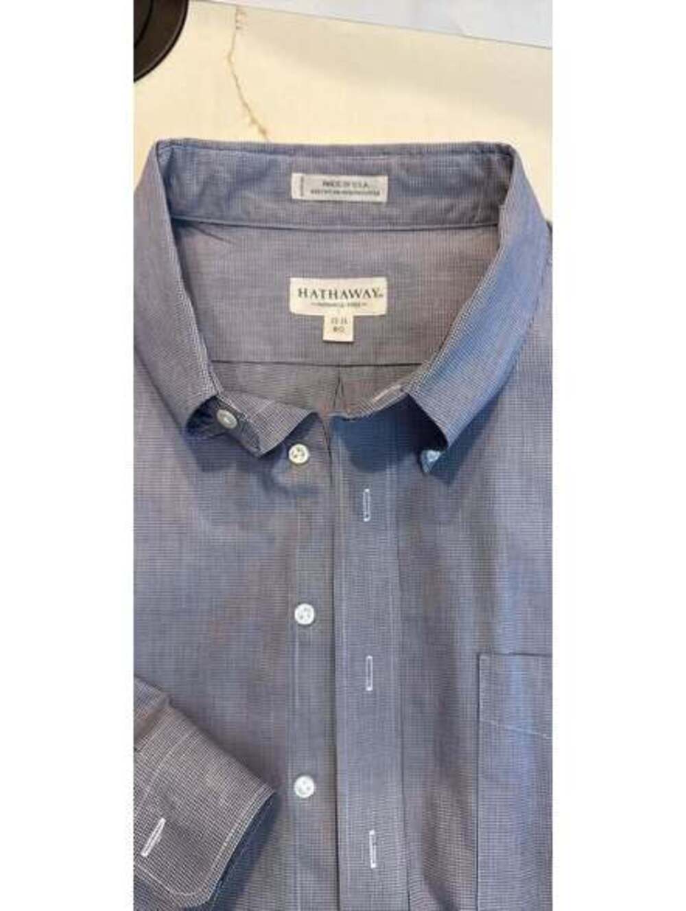 Hathaway made in USA Wrinkle Free Men's Dress Shirt Size 20-35 Big